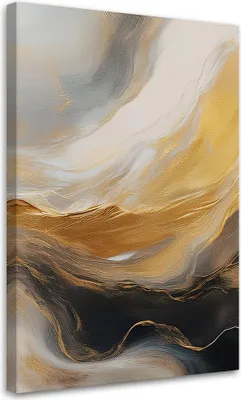 Obrázek produktu pro Obraz na plátně abstrakce mramorová textura zlatá šedá 40x60 Feeby Zlatý obraz na zeď připravený k zavěšení