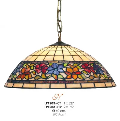 Image de Casa Padrino Suspension Tiffany Ø 40 cm - Suspension Tiffany - Luminaires Tiffany