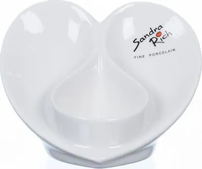 Produktbild von 6er Set Teelichthalter ANGEL HERZ weiß H. 7,5cm D. 10cm Porzellan Sandra Rich