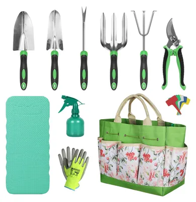 10-teiliges Gartenwerkzeug-Set mit Tasche, Geschenk für Gärtner