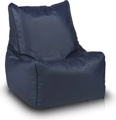 Produktbild von Ecopuf - Sitzsack Bean Bag, aus Kunstleder, 75 x 75 cm - Solid Blau E11
