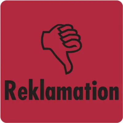 Produktbild von Dreifke® Papieretikett, Reklamation, 40 x 40 mm - auf Rolle, Papier selbstkle...