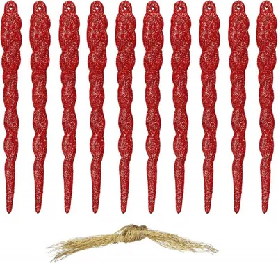 Image de Glaçons 12,5 cm rouges, lot de 10 pièces, décorations de Noël