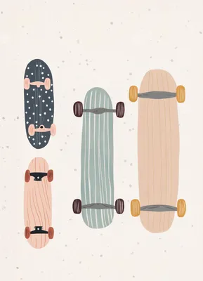 Obrázok produktu pre Návrhy plagátov 13 x 18 cm pre deti, detská izba pre chlapcov – skateboardy