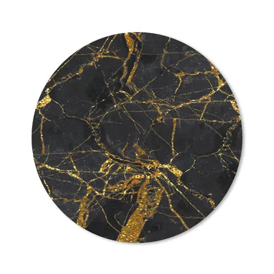 Produktbild von MuchoWow® Mauspad Mousepad Marmor - Gold - Schwarz - Glitter 50x50 cm - Mousepads - Maus Mat - Pad - Mausunterlage - Vinyl
