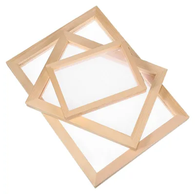 Produktbild von 3 Stück Papierschöpfsiebe aus Holz für die Papierherstellung Handgefertigter Bastelrahmen für DIY-Projekte