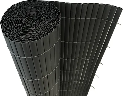 Zdjęcie produktu dla LARS360 120x300cm PVC mata do ochrony prywatności ogrodzenie bambusowe - nieprzezroczysty parawan do ogrodu, balkonu i tarasu, antracytowy