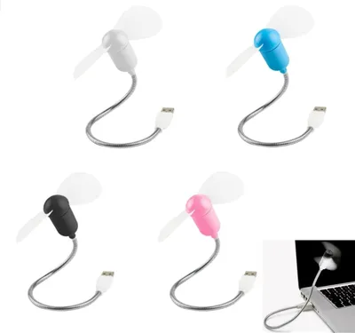 Produktbild von USB-Ventilatoren, kleine USB-Ventilatoren, Mini-USB-Ventilatoren aus Metall, flexibler Kühlventilator, leiser, tragbarer Tischventilator für Laptops
