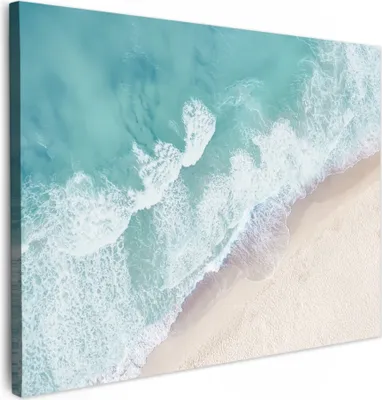 Produktbild von Wanddeko 40x30 cm - BadezimmerStrand und Meer, Leinwand Bilder, Wandbilder, Gemälde