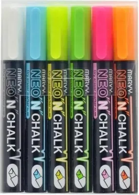 Zdjęcie produktu dla Markery kredowe Neon`n Chalk 6 kolorów - Marvy