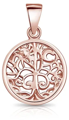 Imagen del producto de Colgador de 925 plata de ley con diseño de árbol de la vida, símbolo del sol y la luna
