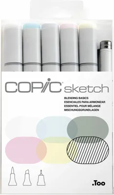 Produktbild von Copic Sketch Set Grafikmarker - Blending Basic - Nachfüllbar mit Copic Ink - 6Stk