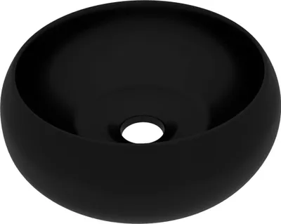 Obrázek produktu pro vidaXL umyvadlo kulaté matné černé 40x15 cm Keramika
