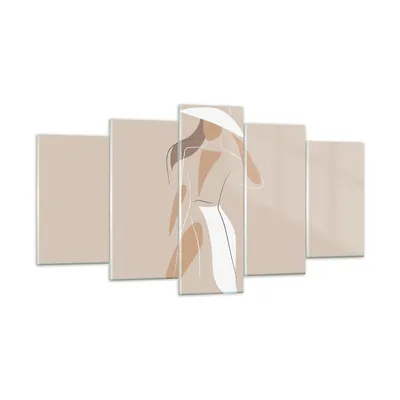 Produktbild von Bilder auf glas - 5 Teile - Minimalismus Frau Buntstift - 160x85cm - Glasbilder - Wandbilder - Bilder - Wanddekoration aus Glas - Glas Bilder - Wandbild auf Glas - GEA160x85-4603