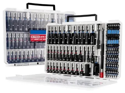 Obrázok produktu pre Sada 86 ks: magnetická akumulátorová skrutkovačka a sada vrtákov, sada príklepového náradia, sada bitov – SCREWLY