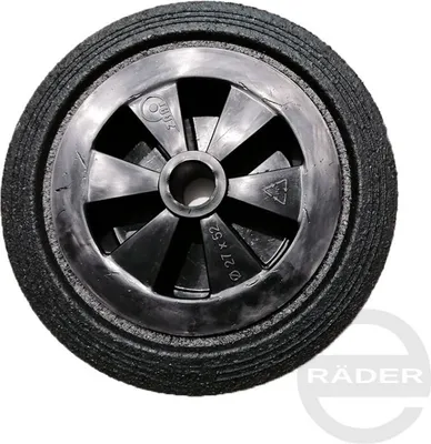 Produktbild von Räder d=250mm mit Vollgummi-Bereifung und Kunststoff-Felgen, Transportrollen (99T/20)