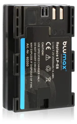 Produktbild von 2x Blumax Akku | für Canon LP-E6 Digitalkamera | Kapazität 2000mAh  |Spannung 7,2Volt | Video- und  Kamerazubehör