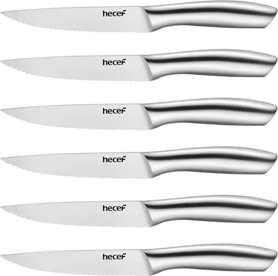 Obrázok produktu pre Súprava steakových nožov 6-dielna, 12,7 cm, vrúbkovaná čepeľ, nehrdzavejúca oceľ, pre jedálenský stôl