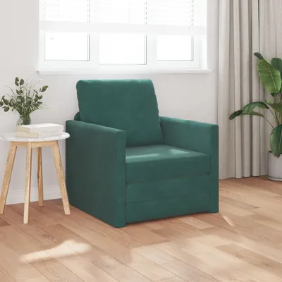 Produktbild von Sofa-Bett 2-in-1 Dunkelgrün 74x77x81 cm Samt, Schlafsofas DesignMöbel Neu