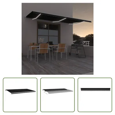Immagine prodotto di The Living Store Tenda da sole automatica con LED e sensore vento 600x350 cm antracite