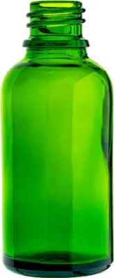 Obrázek produktu pro Zelená skleněná láhev 30 ml s hliníkovým uzávěrem, závit 18/415