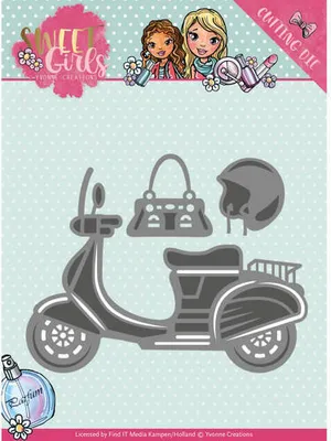 Produktbild von Stanzschablone - Yvonne Creations - Sweet Girls - Scooter / Roller