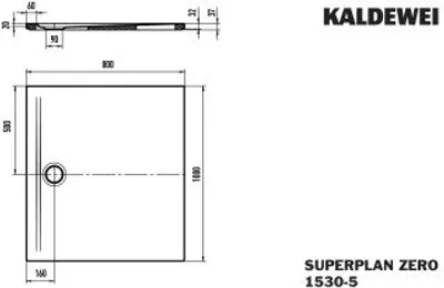 Produktbild von KALDEWEI SUPERPLAN ZERO 1530-5, Duschwanne mit Wannenträger extraflach, 100x80cm, 353047982666