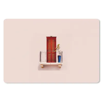 Produktbild von MuchoWow® Mauspad Mousepad Tür - Rot - Pastell - Architektur 27x18 cm - Mousepads - Maus Mat - Pad - Mausunterlage - Büroartikel - Desk Matten