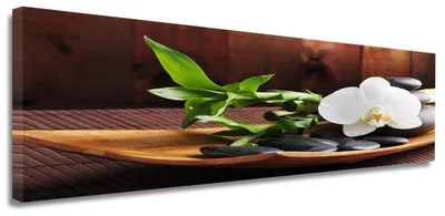 Produktbild von Visario Leinwandbild Feng Shui 120x40 cm – Bild Wandbild Kunstdruck, aufhängfertig, Echtholzrahmen, Zackenaufhänger, Art. 5714