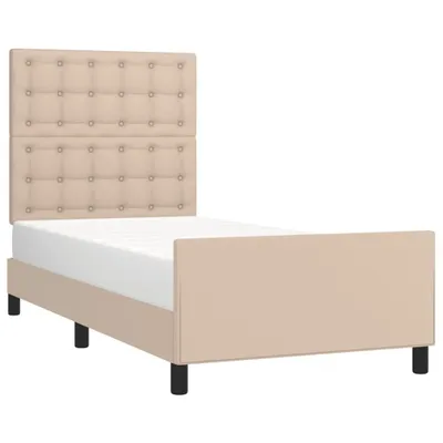 Produktbild von vidaXL Bettgestell mit Kopfteil Cappuccino-Braun 80x200 cm Kunstleder