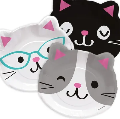 Produktbild von Teller Purr-fect party, Ø23, 8Stk.