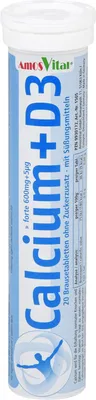 Produktbild von Calcium 600 mg+Vitamin D3 5 μg Amosvital Br.-Tabl. 20 St