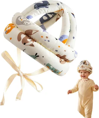 Image de Protection pour la tête de bébé, de 6 à 36 mois, réglable, en coton respirant, idéale pour l'apprentissage de la marche