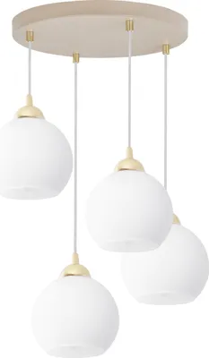 Obrázek produktu pro Závěsné svítidlo Eliza White v barvě kašmírové zlato – 4 žárovky E27