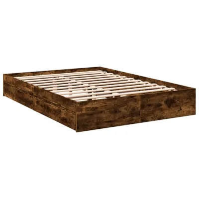 Produktbild von Bettgestell mit Schubladen Räuchereiche 160x200cm Holzwerkstoff