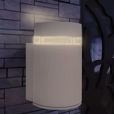 Zdjęcie produktu dla vidaXL Zewnętrzna półcylindryczna lampa ścienna szara aluminium