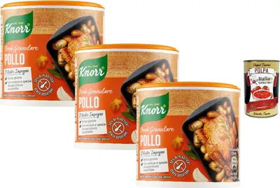 Produktbild von Italian Gourmet – Hühner-Bouillon Granulat 3×150 g | Glutenfrei, aromatisch, ideal für Suppen, Saucen, Fleischgerichte & Risotto | Sofort löslich + Italian Gourmet Polpa