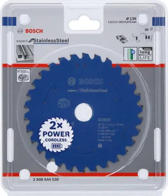 Immagine prodotto di Lama circolare per seghe a batteria Expert per acciaio inox, 136 x 1,5/1,2 x 20, T30