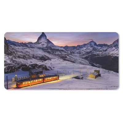 Produktbild von MuchoWow® Mauspad Mousepad Gornergratbahn vor dem Matterhorn im Schweizer Kanton Wallis 60x30 cm - Mousepads - Maus Mat - Pad - Mausunterlage - Nachhaltig