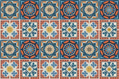 Produktbild von Fliesenaufkleber 10×10 cm – 24 Stück – Selbstklebend – Wasserfest – Pflegeleicht – Hitzebeständig – Für Küche & Bad – Marokkanisches Mosaik