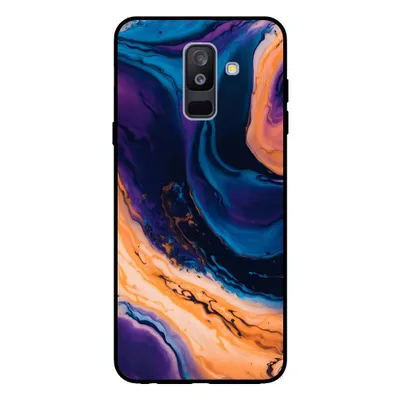 Produktbild von Smartphonica Handytasche für Samsung Galaxy A6 Plus 2018 Marmor-Look - Rückseite Abdeckung Marmor Fall - Blau