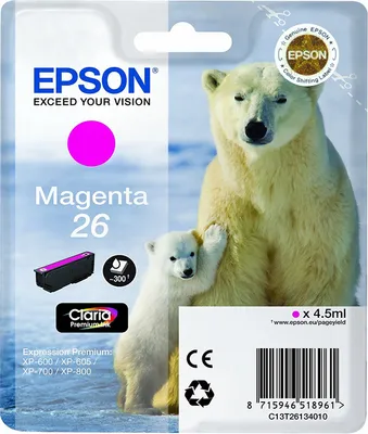 Zdjęcie produktu dla EPSON 26 / T2613 magenta Tintenpatrone