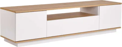 Image de Skye Decor, Veramont - White, Cadiz Oak, support TV, blanc, 100 % PANNEAUX DE SPANCE REVÊTUS DE MÉLAMINE, 180 x 44,5 x 44,6 cm