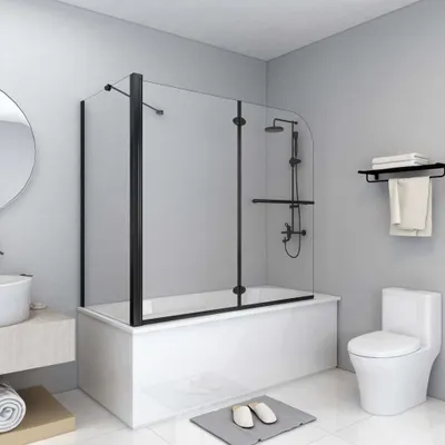 Obrázok produktu pre vidaXL Kúpeľňový nástavec 2 ESG 120x68x130 cm čierny