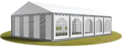 Produktbild von Hochwertiges Zelt Partyzelt Festzelt 6x10 m PVC grau-weiß wasserdicht