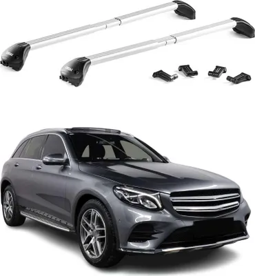 Image de Barres de toit transversales pour Mercedes GLC X253 2015-2021 Alu Gris 2x ABE
