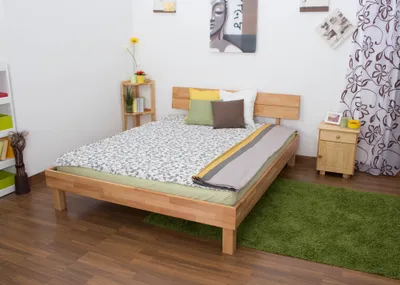 Produktbild von Massivholz Bettgestell Kernbuche 160 x 200 cm geölt