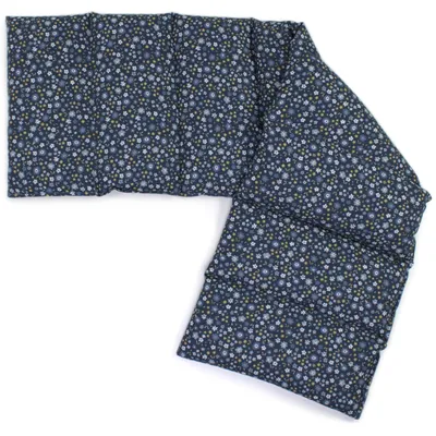 Produktbild von Bio-Bio Körnerkissen XXL 8-Kammer 75x20cm - Bio Füllung & Bio-Stoff "Blümchen-blau" Wärmekissen