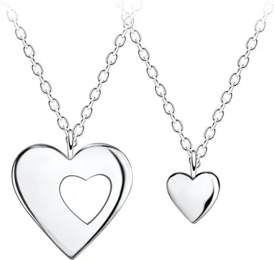 Produktbild von Mutter Tochter Ketten: Herz Halsketten-Set Silber 925