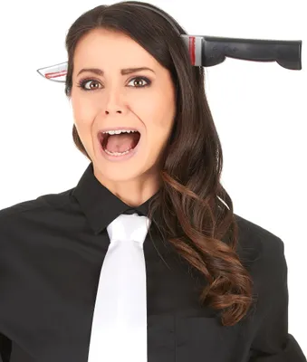 Immagine prodotto di Fascia per capelli di Halloween con coltello in testa